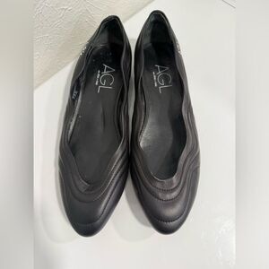 AGL Attilio Giusti Leombruni Denise Quilted Ballet Flats Black 36.5 (6.5) EUC